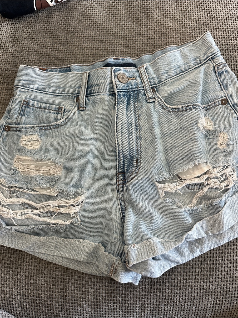 Aeropostale Light Blue Distressed Denim Jean Shorts